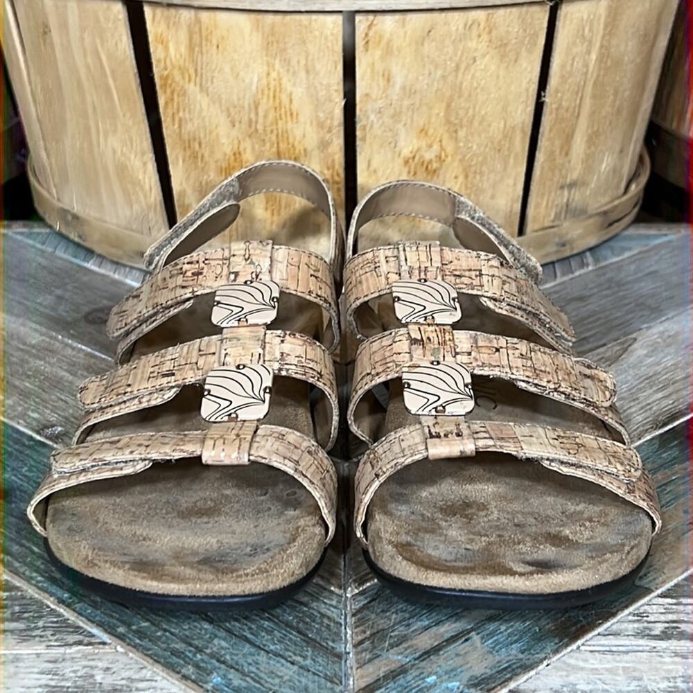 Vionic Amber Gold Cork Adjustable Strap Orthotic … - image 4